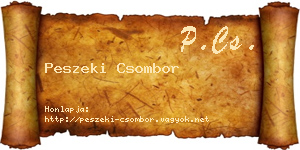 Peszeki Csombor névjegykártya